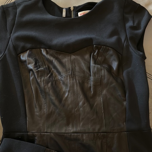 ❌SOLD❌Rebecca Taylor Lamb Leather Paneled Dress🖤🖤🖤 - Picture 7 of 14